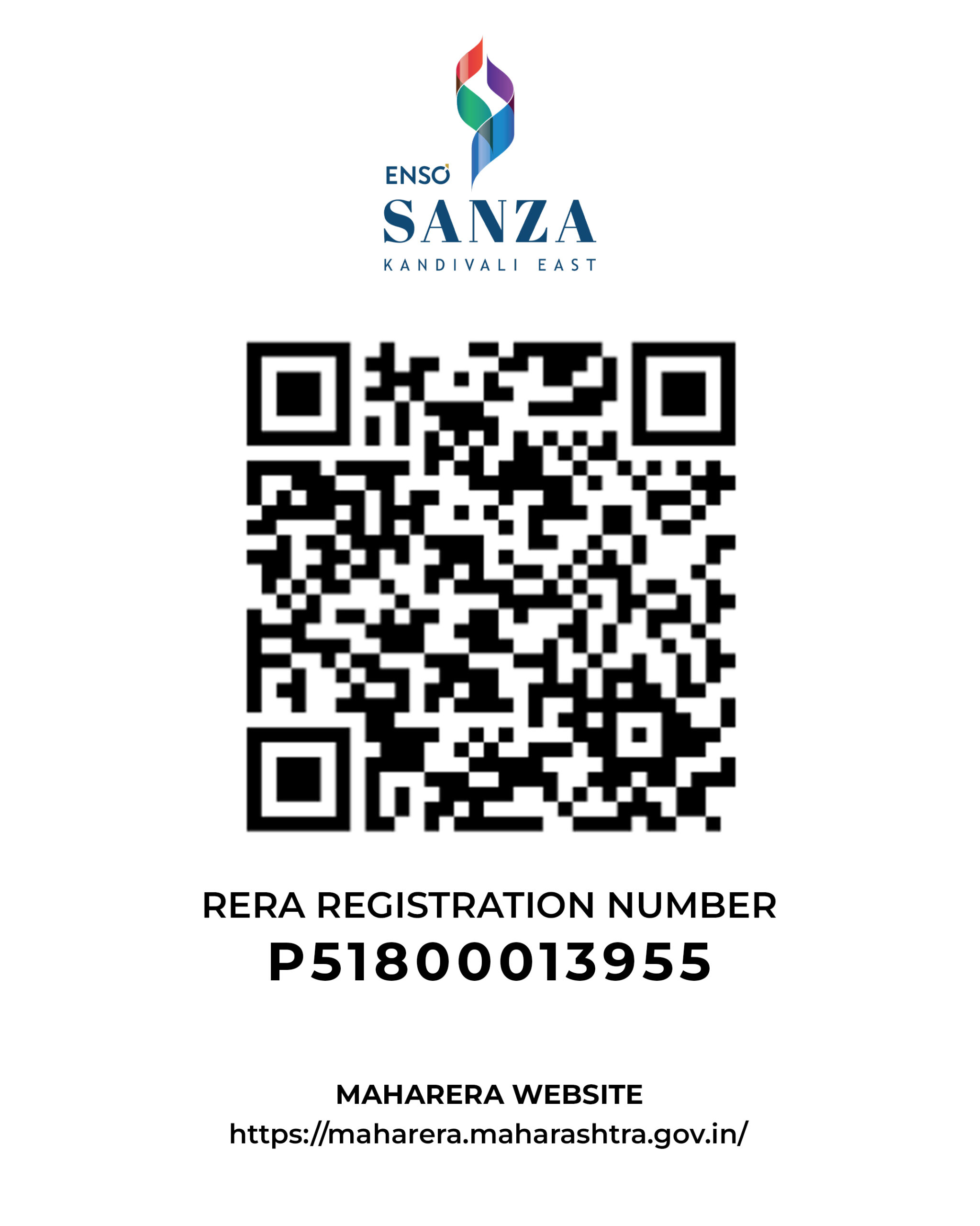 Sanza MahaRERA registration QR