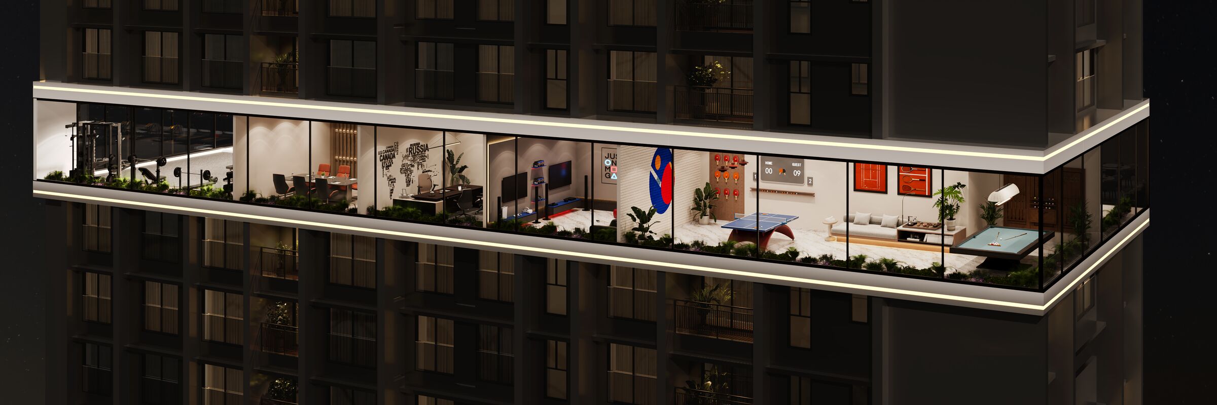 Veda - The Residents' Club, an entire floor on the 17th storey